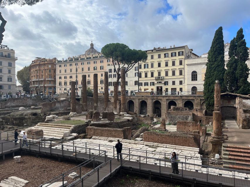 Ancient Rome: Archeological area Largo Argentina - Curia of Pompey and Caesar’s tuff base: where the story gets specific