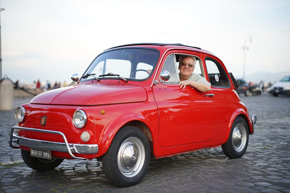 Explore Rome in Style by A Vintage Car Fiat 500 Tour - Colosseum stop at Piazza del Colosseo: iconic, but not the whole story