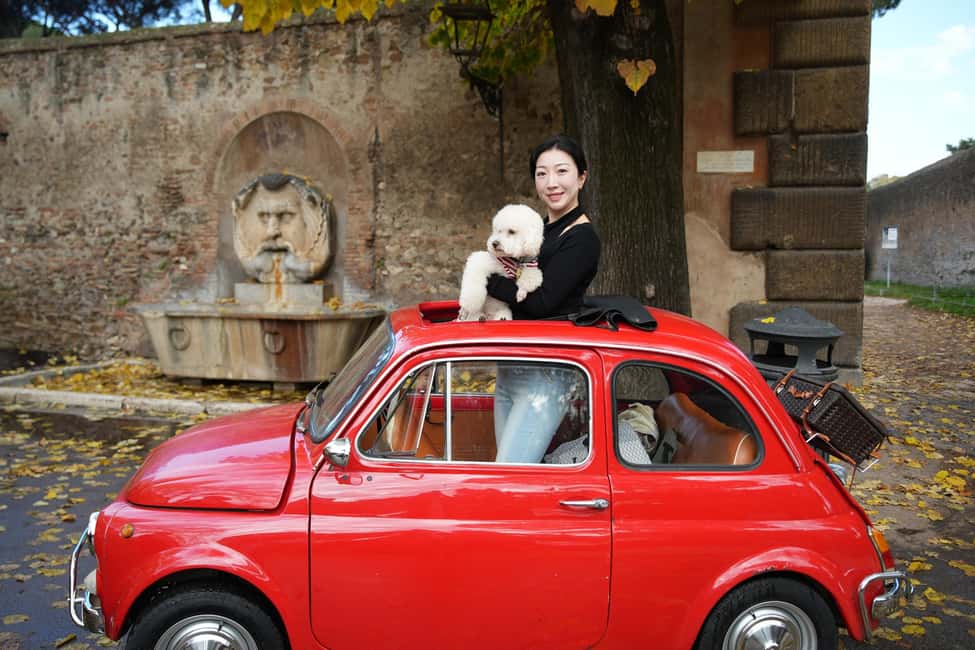 Professional Photoshoot with most Classic Fiat500 of Rome - Piazzale Giuseppe Garibaldi: finishing with a panoramic break