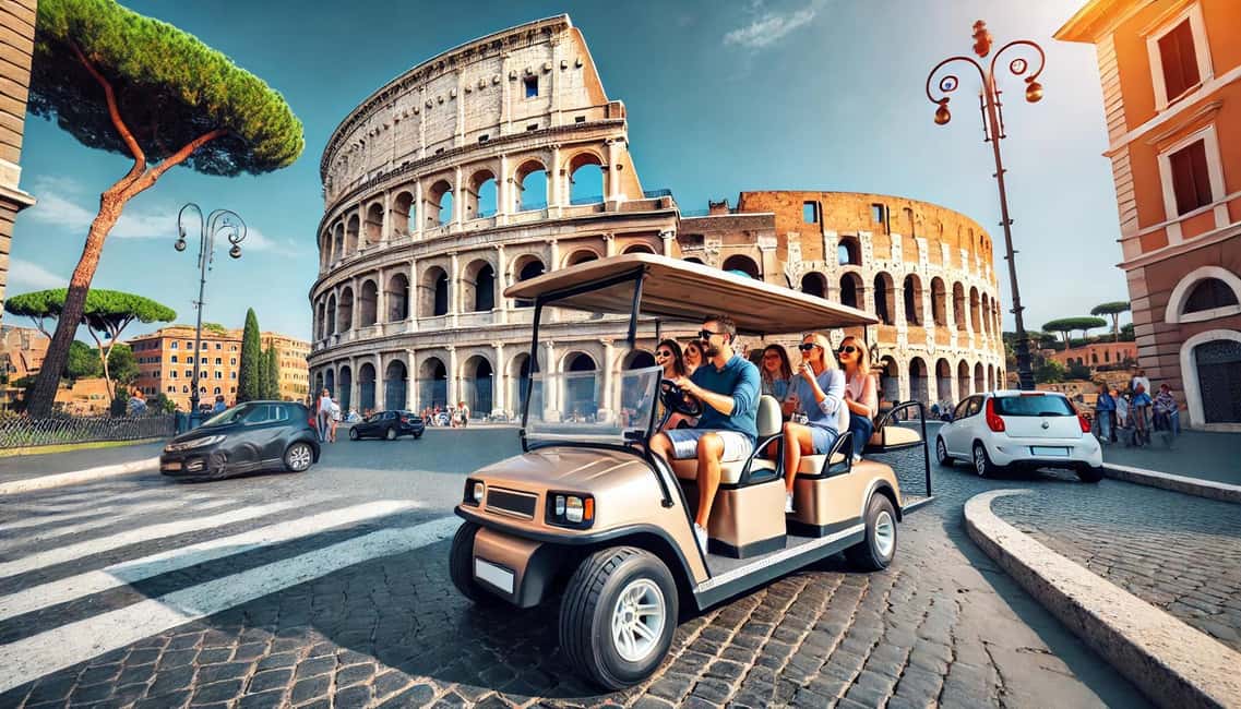 Roma: Golf Cart Night Tour - Colosseum at night: the best kind of photo stop