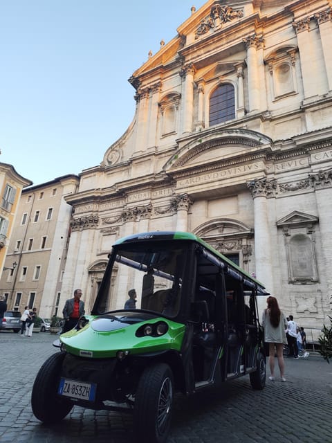 Rome: City Highlights Golf Cart Tour with Aperitivo - Your route in motion: Colosseum to Piazza Navona