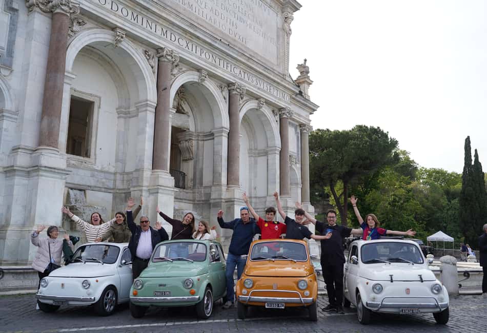 Rome: City Tour in a Retro Fiat 500 with Photo Stops - Getting From Oppio Caffè to the Colosseum Photo Moment