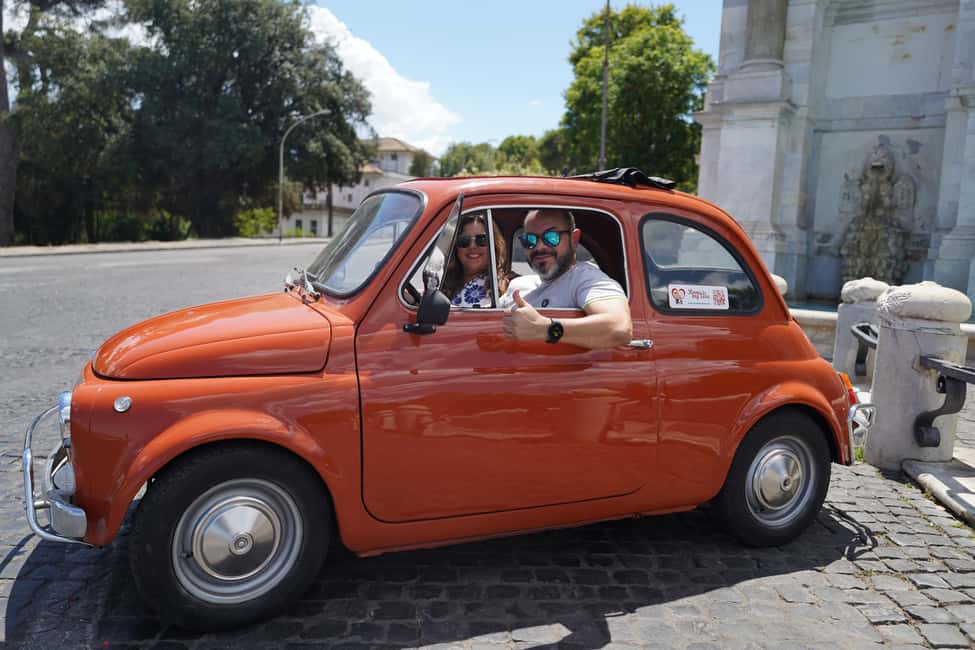 Rome: City Tour in a Retro Fiat 500 with Photo Stops - Giardino degli Aranci: The Orange Garden View (and Time to Use It)