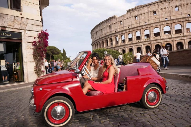 Rome in a Fiat Jolly: Exclusive Vintage Ride & Photo Tour - Stepping Into a Fully Restored Fiat Jolly on an Open-Top Ride