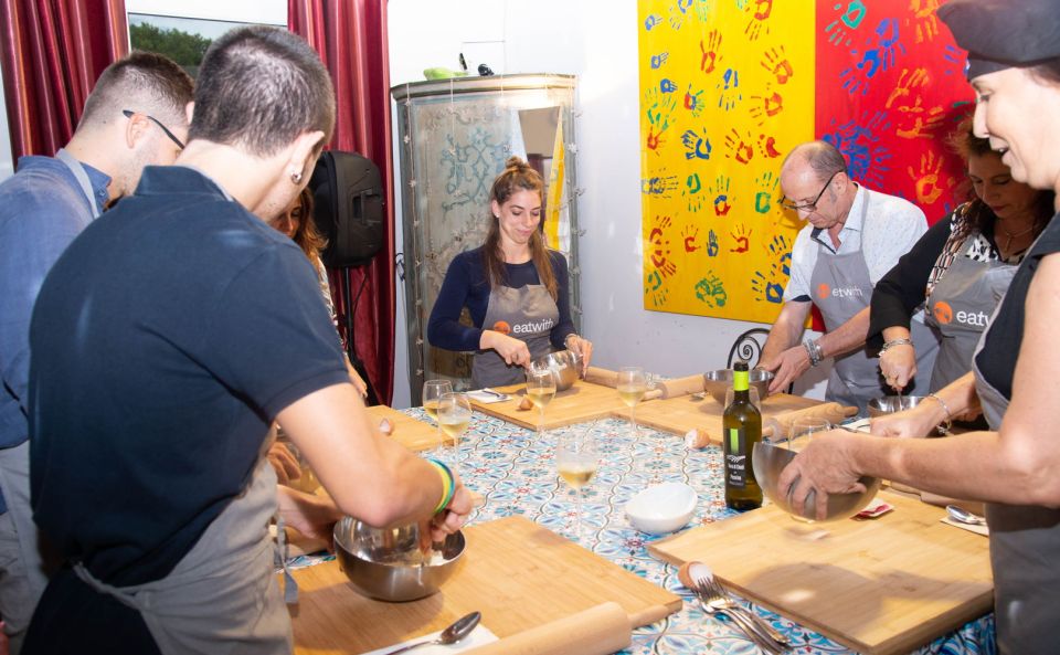 Rome: Pasta and Tiramisu Shared Cooking Class with Wine - Handmade pasta in practice: fettuccine and ravioli