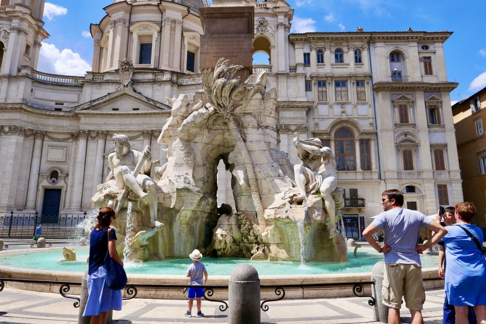 Rome: Private Tour of Navona Square with Undergrounds - Stop on the famous fountain: Four Rivers and what to notice