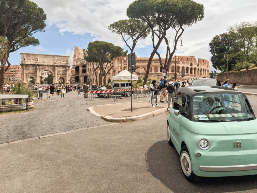 Rome: "The Unmissable" Fiat Topolino Eco-Chic Adventure! - Traffic reality: busy Rome, calm convoy